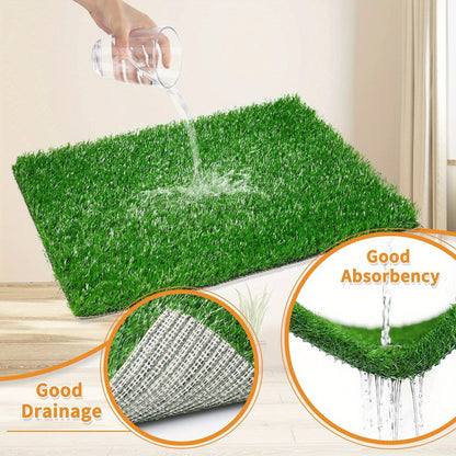 Dog Potty Training Grass Mat - 2 Pack Washable Artificial Turf Pad with Odor Control & Drainage, Reusable Indoor Outdoor Pet Pee Mat for Puppies & Adult Dogs