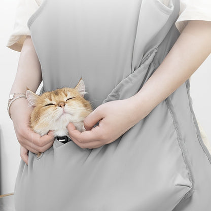 Cat Grooming Apron Restraint Bag with 4 Fixed Holes – Breathable Anti-Scratch Cat Bathing Bag for Nail Trimming, Ear Cleaning & Grooming, Portable Cat Care Wrap for Home & Vet Use