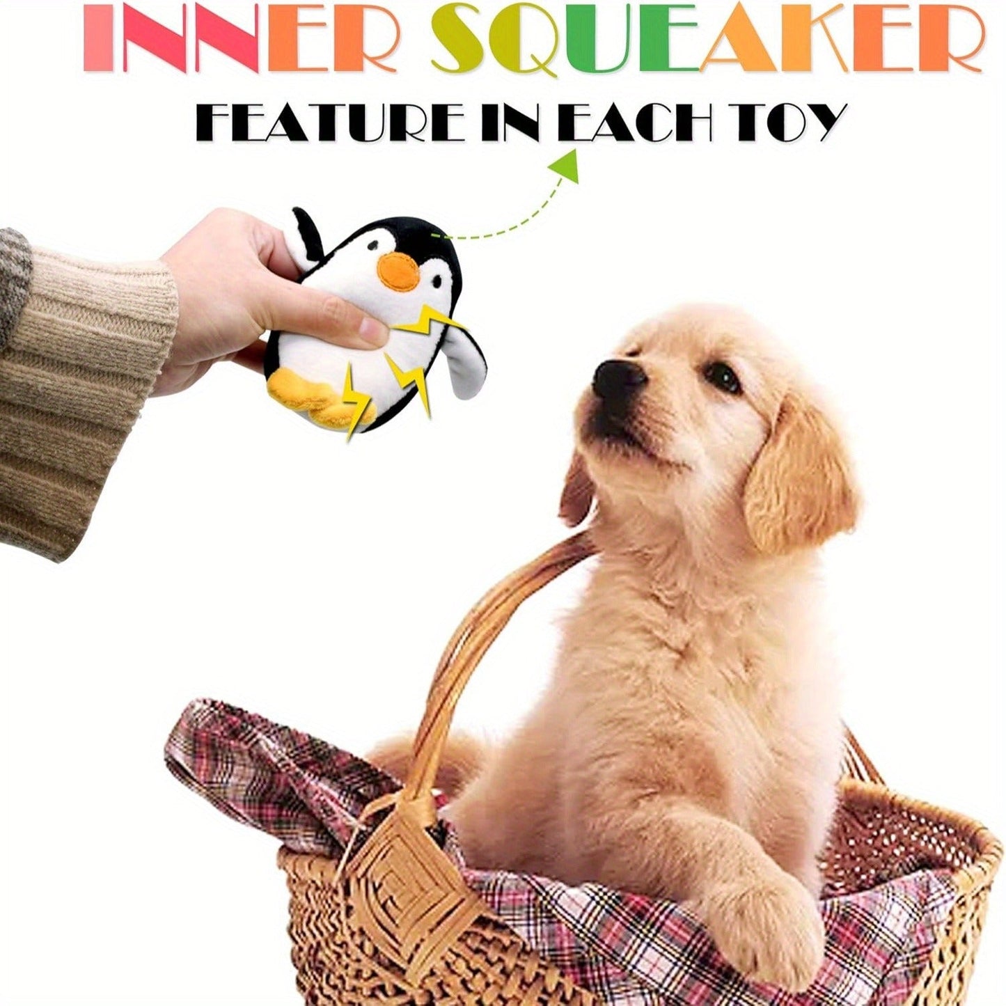 Dog Squeaky Toys 12 Pack Stuffed Animal Plush Puppy Toys with Gift Box – Soft Chew Toys for Small to Medium Dogs, Cute Teething Toys Set with Squeaker, Interactive Dog Toy Bundle