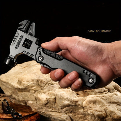 Multitool Folding Pliers Hammer Wrench Combo 4-in-1 Portable Camping Multi-Function Tool for Outdoor Survival Vehicle Emergency Household Repair