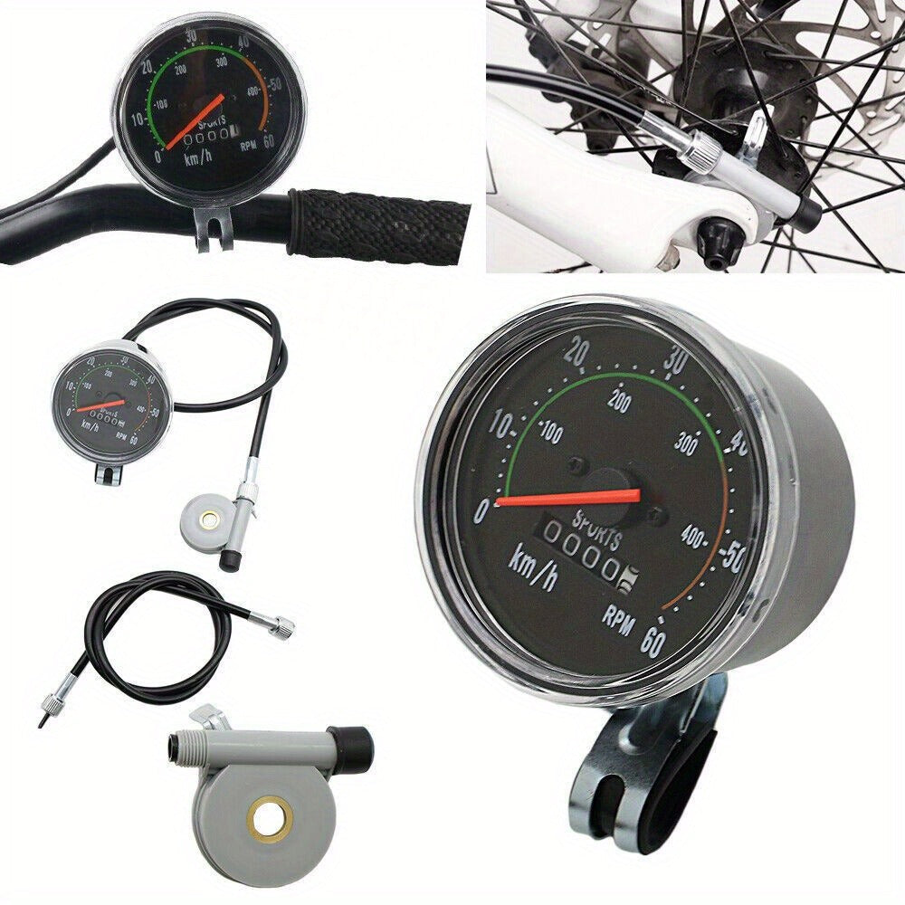 Bicycle Speedometer Classic Chrome Bezel Kit - Black, Left/Right Mountable, Fits 26/27.5/28/29 Inch Handlebars, General Bike & Exercycle