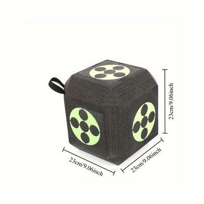 3D Archery Target Cube – Self-Healing Foam Multi-Faceted 23cm Block for Outdoor Backyard Range | Portable High-Density Target for Beginners & Professionals