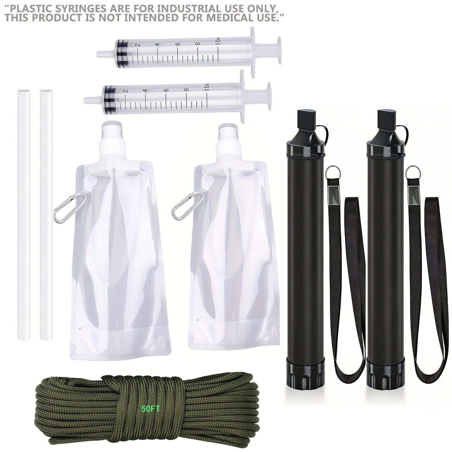Portable Water Filter Straw for Camping, Hiking & Backpacking – 0.2 Micron Filtration, Filters Up to 10000 Gallons, BPA-Free Survival Water Purifier