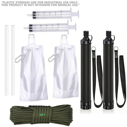 Portable Water Filter Straw for Camping, Hiking & Backpacking – 0.2 Micron Filtration, Filters Up to 10000 Gallons, BPA-Free Survival Water Purifier