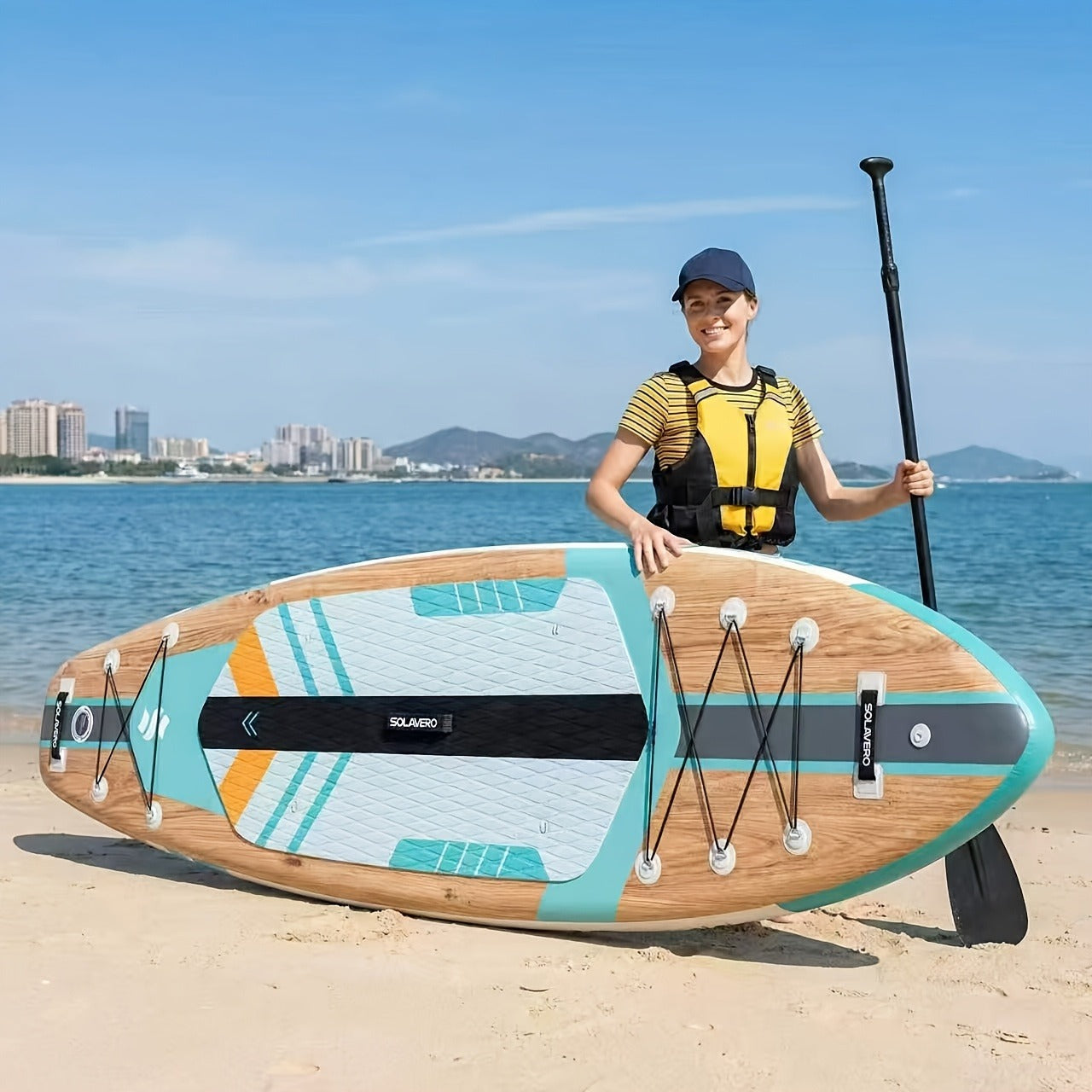 Stand Up Paddle Board Inflatable SUP 10'6" & 11'6" - Non-Slip EVA Deck, 180kg Capacity, All-in-One Accessories Kit with Pump, Adjustable Paddle, Ankle Leash, Phone Pouch & Fins for Yoga Fishing Surfing
