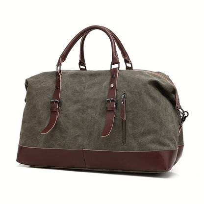 Canvas Weekender Bag Large Capacity Travel Duffel Overnight Bag Zipper Canvas Holdall Tote Satchel Handbag for Men Women Black Navy Army Green Coffee Grey