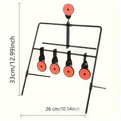 Shooting Target Stand with 4 Rotating Targets - Metal Frame Practice Target for Indoor & Outdoor Training, Airsoft BB Gun Pellet Pistol Archery Slingshot Shooting Range Accessories, Size 22-38