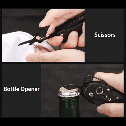 15-in-1 Multitool Pocket Knife – Folding Camping Survival Multi Tool with Screwdrivers & Saw