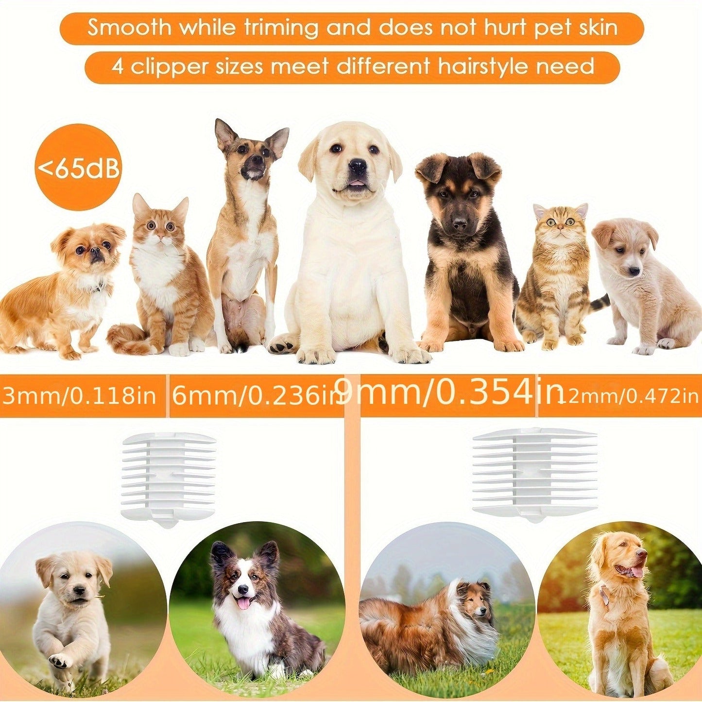 Dog Grooming Vacuum 8-in-1 & 9-in-1 with Dryer Function – 2.2L Large Cup, Low Noise Pet Grooming Vacuum for Shedding, 6 Grooming Tools, Strong Suction Home Dog Grooming Kit (Purple or Orange)
