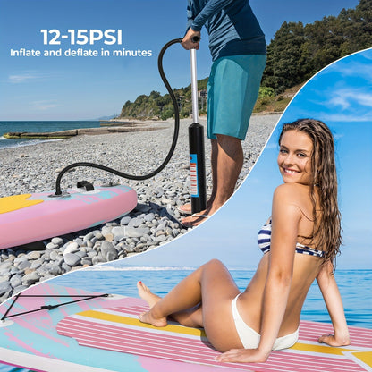 Stand Up Paddle Board 10ft/11ft/12ft – 3-Fin SUP with Floating Paddle, Ankle Leash, Pump & Carry Bag | Yoga Touring Fishing All Levels