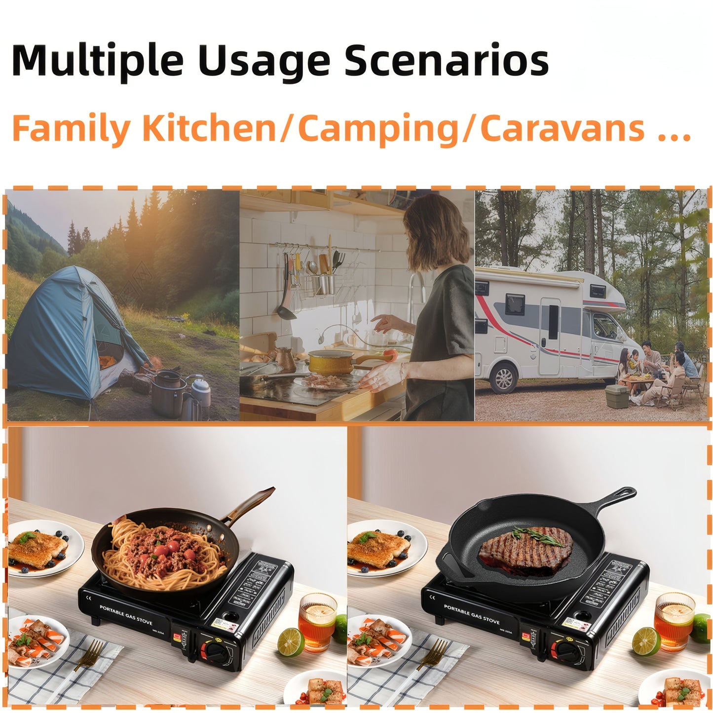 Butane Camping Stove with Carrying Case & Windscreen - Compact Lightweight Portable Camp Stove, Ultra-Fast Ignition, Heavy-Duty Outdoor Cooking for Camping, Backpacking, Tailgating, Emergency Survival