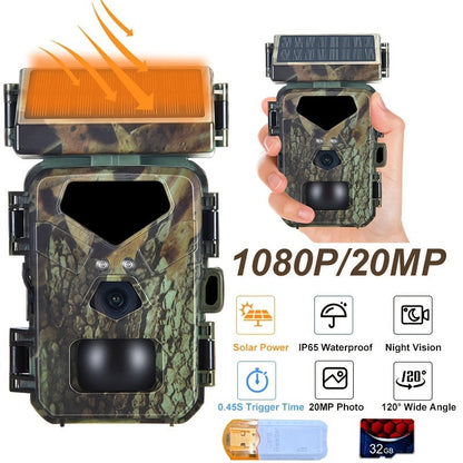 Trail Camera 48MP 4K Night Vision 0.2s Trigger 120 Degree Solar