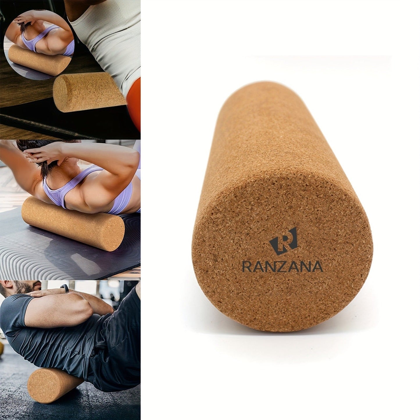 Cork Yoga Roller High-Density Foam Roller for Muscle Massage – 11.81 Inch Textured Surface for Neck & Back Pain Relief, Flexibility & Relaxation, Portable for Adults Men & Women