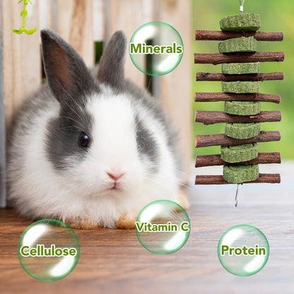 Grass Cake Chew Toys 3pcs – Natural Woven Hay Cake Teeth Grinding Strings for Hamsters, Rabbits & Small Pets, Dental Care Foraging Enrichment Toy