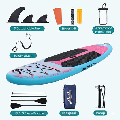 Inflatable Paddle Board SUP – Non-Slip EVA Deck, Complete Accessories Kit, Stable & Lightweight for Adults All Skill Levels