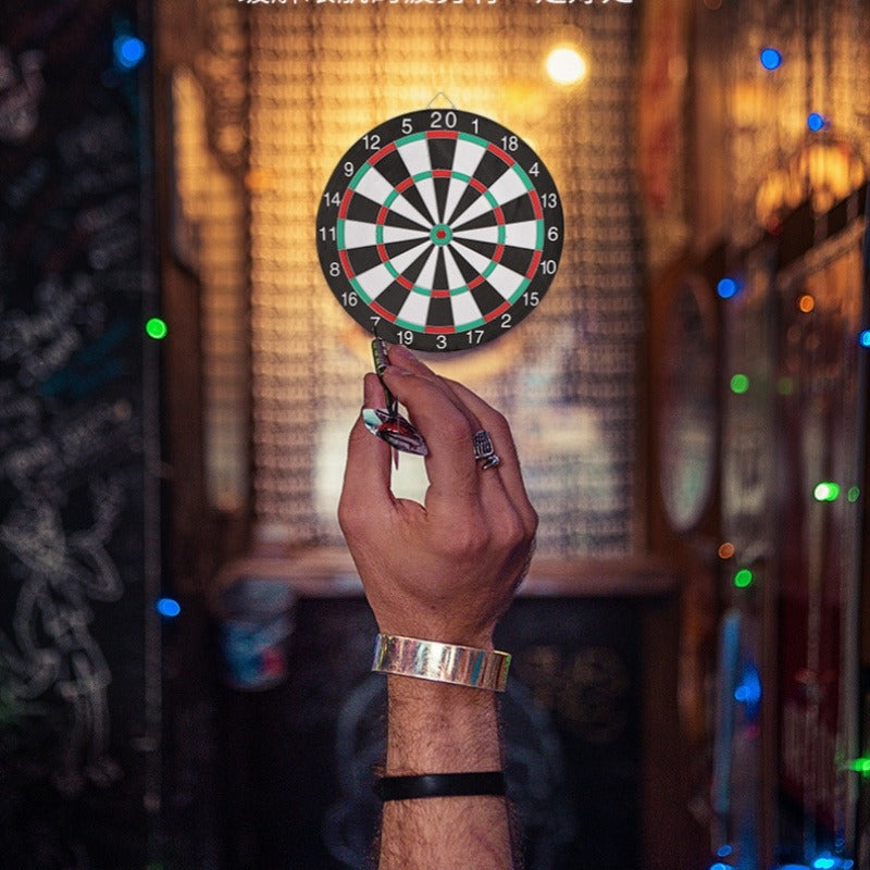 18 Inch Professional Sisal Bristle Dartboard Set | Regulation Size Steel Tip Dartboard with 6 Steel Darts | High-Density Double-Sided Board for Training Competition Game Night Christmas Gift