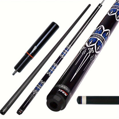 Carbon Fiber Pool Cue Stick 12.5mm Low Deflection Professional Billiard Cue with Extension Canadian Maple Wavy Pin Wrapless Design Dent-Resistant Shaft