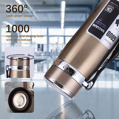 Insulated Water Bottle 1000ml 316 Stainless Steel – Double Wall Vacuum Flask with Leak-Proof Lid, Wide Mouth, Keeps Drinks Hot & Cold All Day for Camping, Hiking & Travel