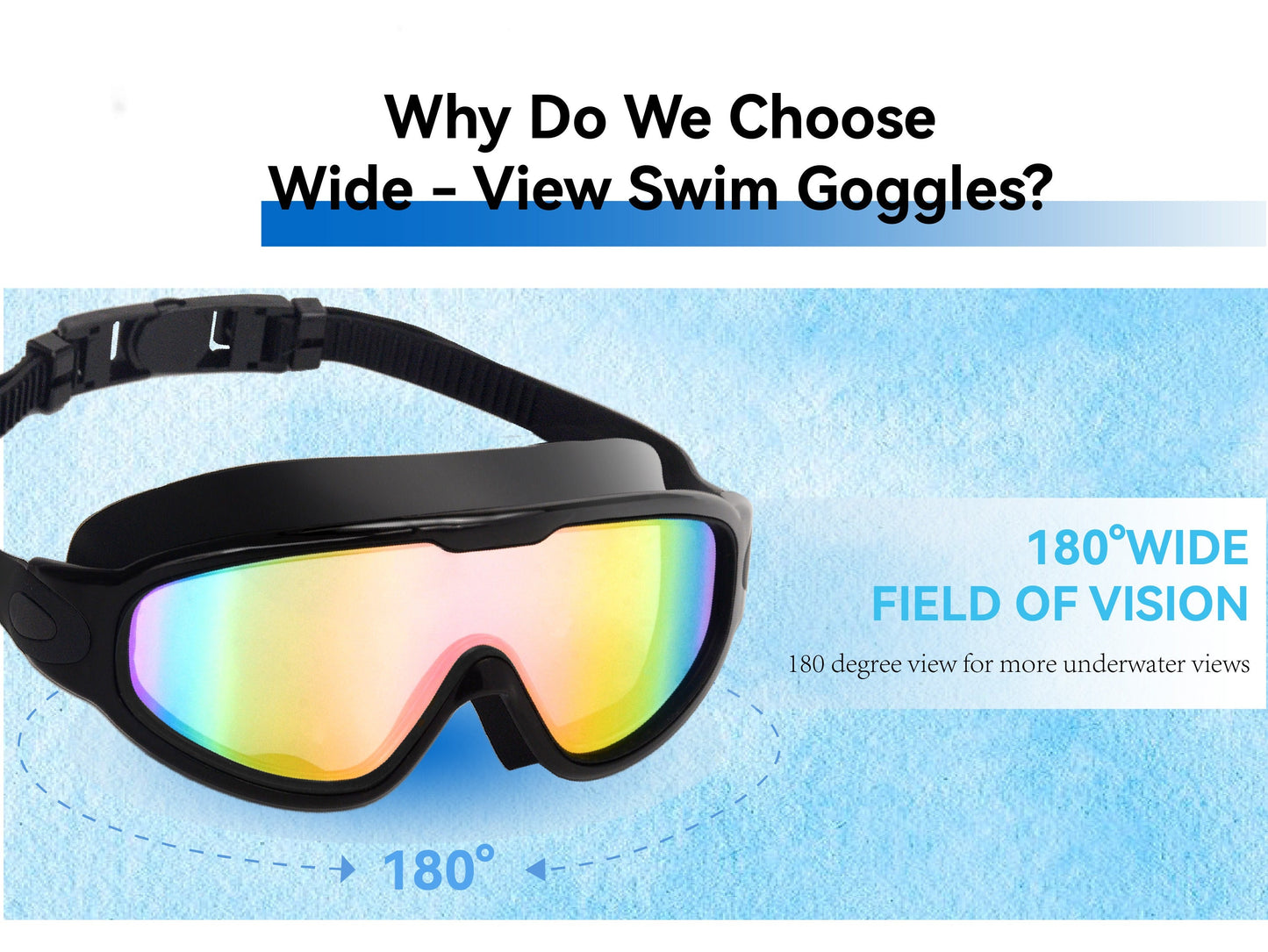 Anti-Fog Swim Goggles 2-Pack UV Protection Wide Lens Adult