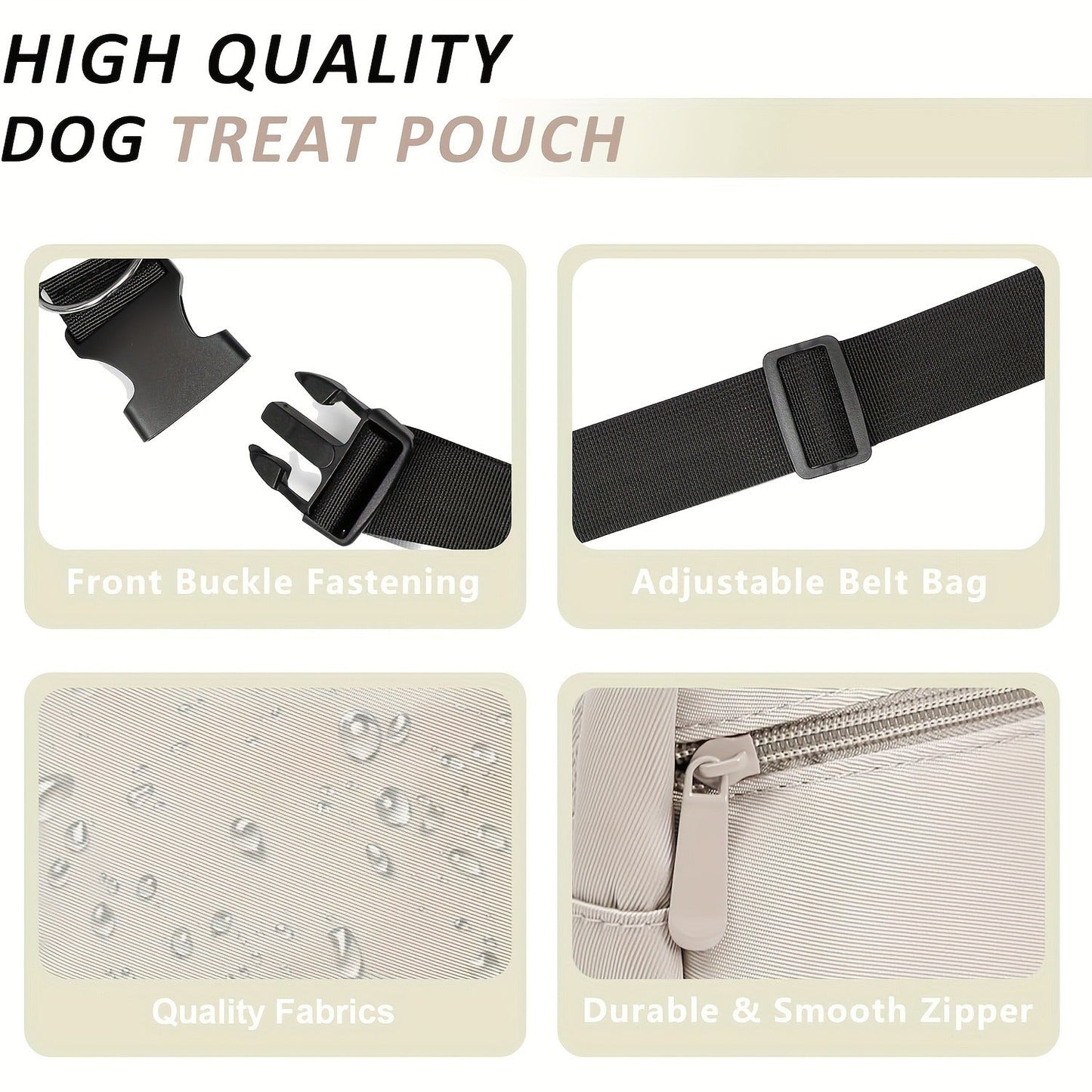 Dog Treat Pouch for Training - Waist Belt Bag with Poop Bag Dispenser, Detachable Treat Bag & Carabiner - Dog Walking Bag for Puppy Training Rewards, Fits Phone, Keys & Water Bottle