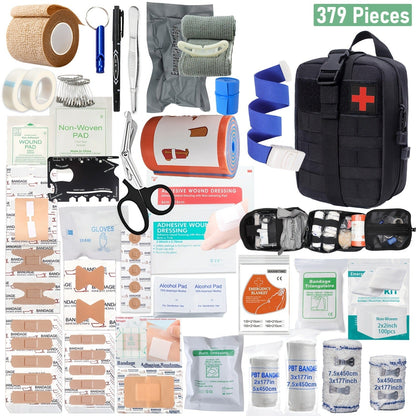 157PCS MOLLE Survival Kit – Outdoor First Aid Emergency Gear for Camping Hiking Adventure Travel Car Home Office School, Complete Survival Tools Set, Best Gift for Men & Women