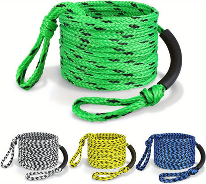 Heavy Duty Floating Tow Rope 60ft 2600lbs Breaking Strength 16-Strand UV Resistant Pre-Stretched for Towable Tubes Water Skis Wakeboards Kneeboards 1-3 Riders