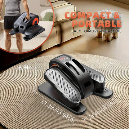 Under Desk Elliptical Machine Fully Assembled Quiet Portable Seated Pedal Exerciser with Remote Control 12 Adjustable Speeds for Home Office Workout Low Impact Leg Exercise Equipment