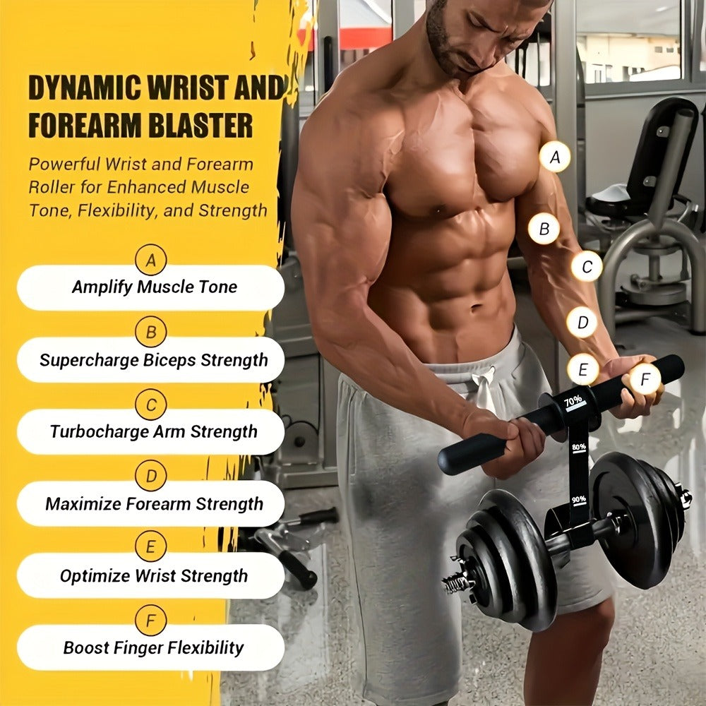 Forearm Strengthener Bar Wrist & Forearm Muscle Trainer – Iron Power Training Equipment for Grip Strength, Universal Fit, No Power Required, Portable Fitness & Outdoor Sports Gear for Men & Women