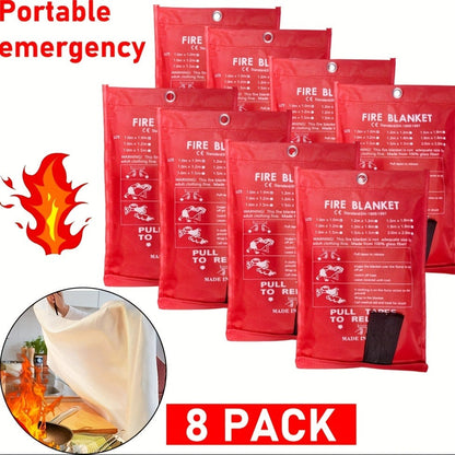 Fiberglass Fire Blanket for Home Kitchen Camping – Emergency Fireproof Blanket, Flame Retardant Heat Resistant, 39x39 Inch – 1/2/4/8/12 Pack