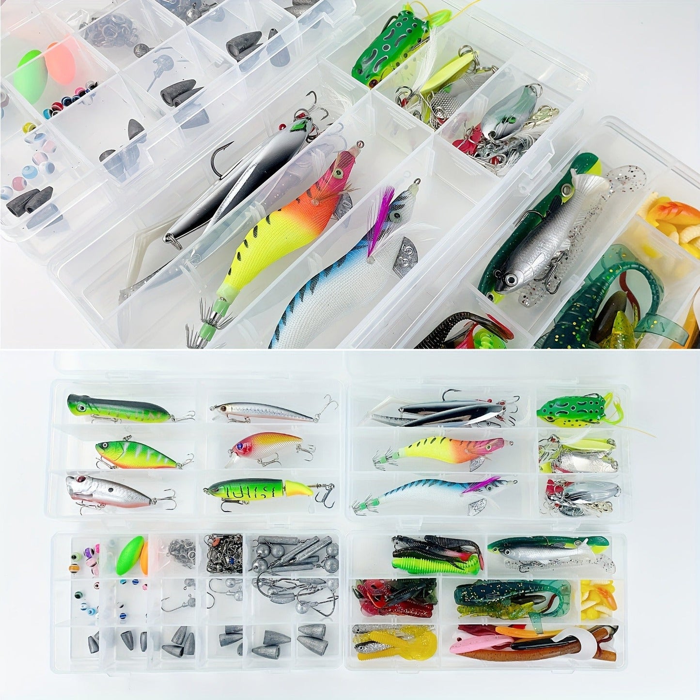 Fishing Lures Kit 346pcs with Tackle Box – Crankbaits, Minnow, Spinnerbaits, Spoons, Soft Baits, Jigs, Hooks, Weights & Sinkers, Topwater Lures for Freshwater & Saltwater Bass Fishing, Angler Gift Set