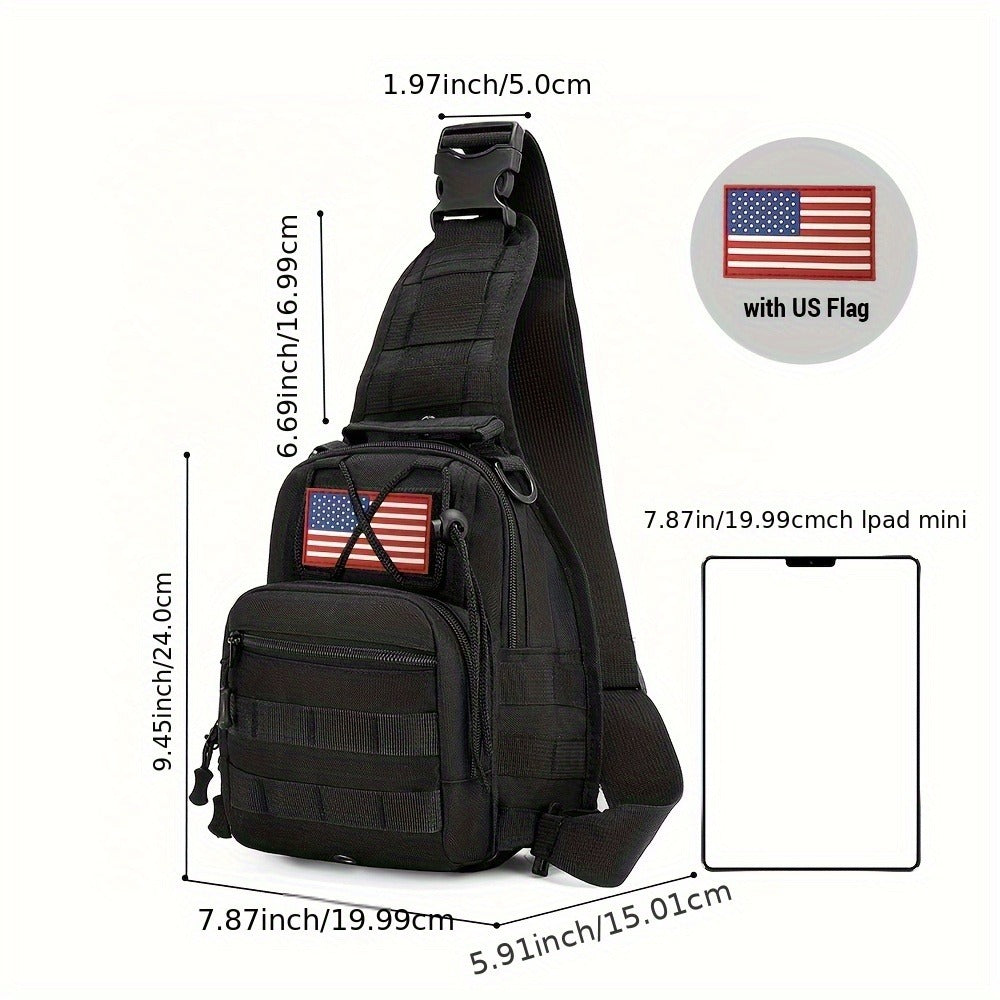 Tactical Sling Backpack Lightweight Military Shoulder Bag – Cycling, Sports, Travel & Daily Use, Zipper Closure, Available in Green, Black, Khaki, Desert, Grey & Jungle Camo
