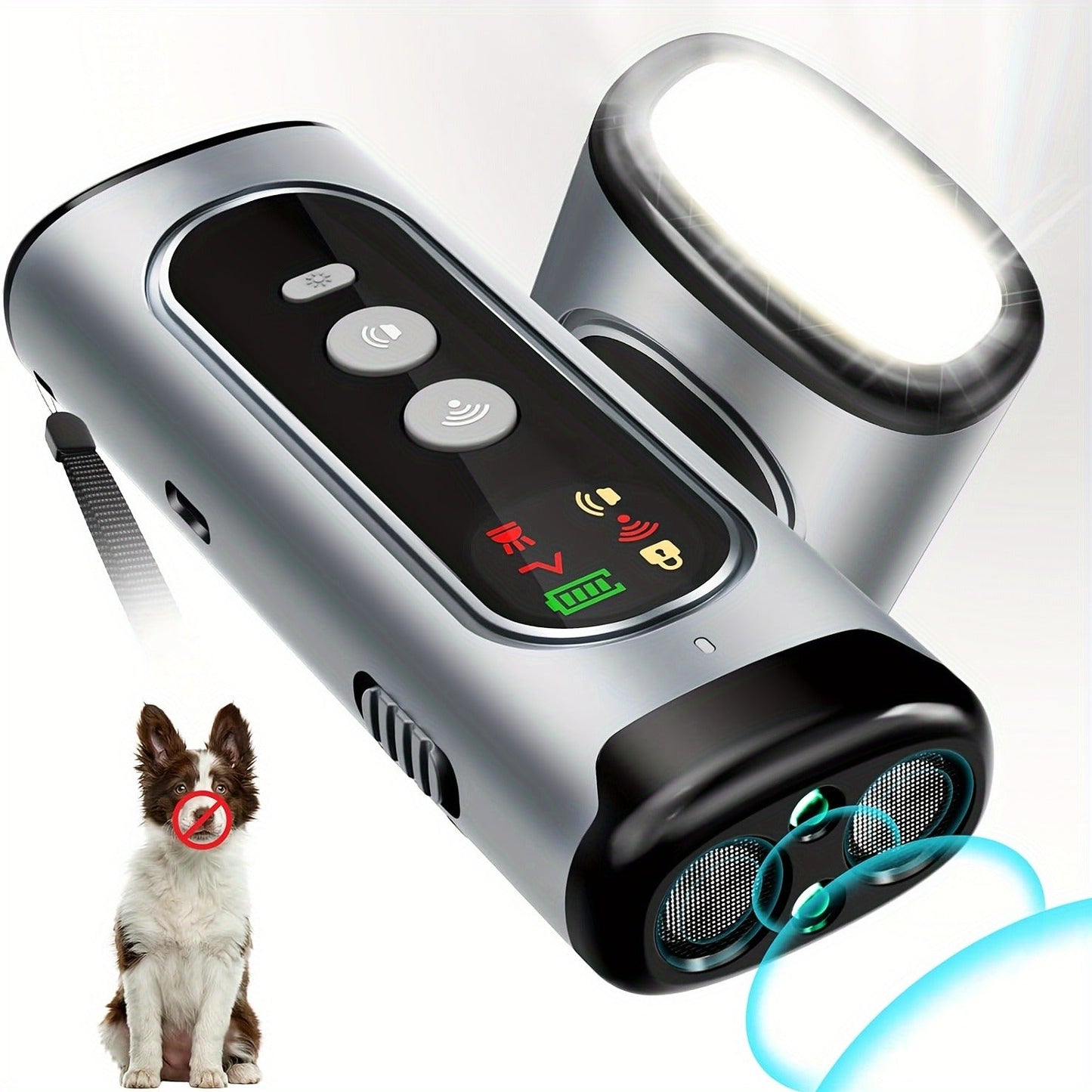 Anti-Barking Device for Dogs - Ultrasonic Bark Deterrent with Soundwave Technology, Portable Handheld Stop Barking Tool, Safe & Humane for All Breeds, Indoor & Outdoor Use, Royal Blue / Grey / Mixed
