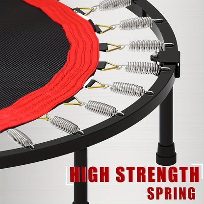 40" Foldable Mini Trampoline Rebounder for Adults & Family Indoor Fitness, Weight Loss & Cardio Workout – Small Jumping Bed for Home Gym