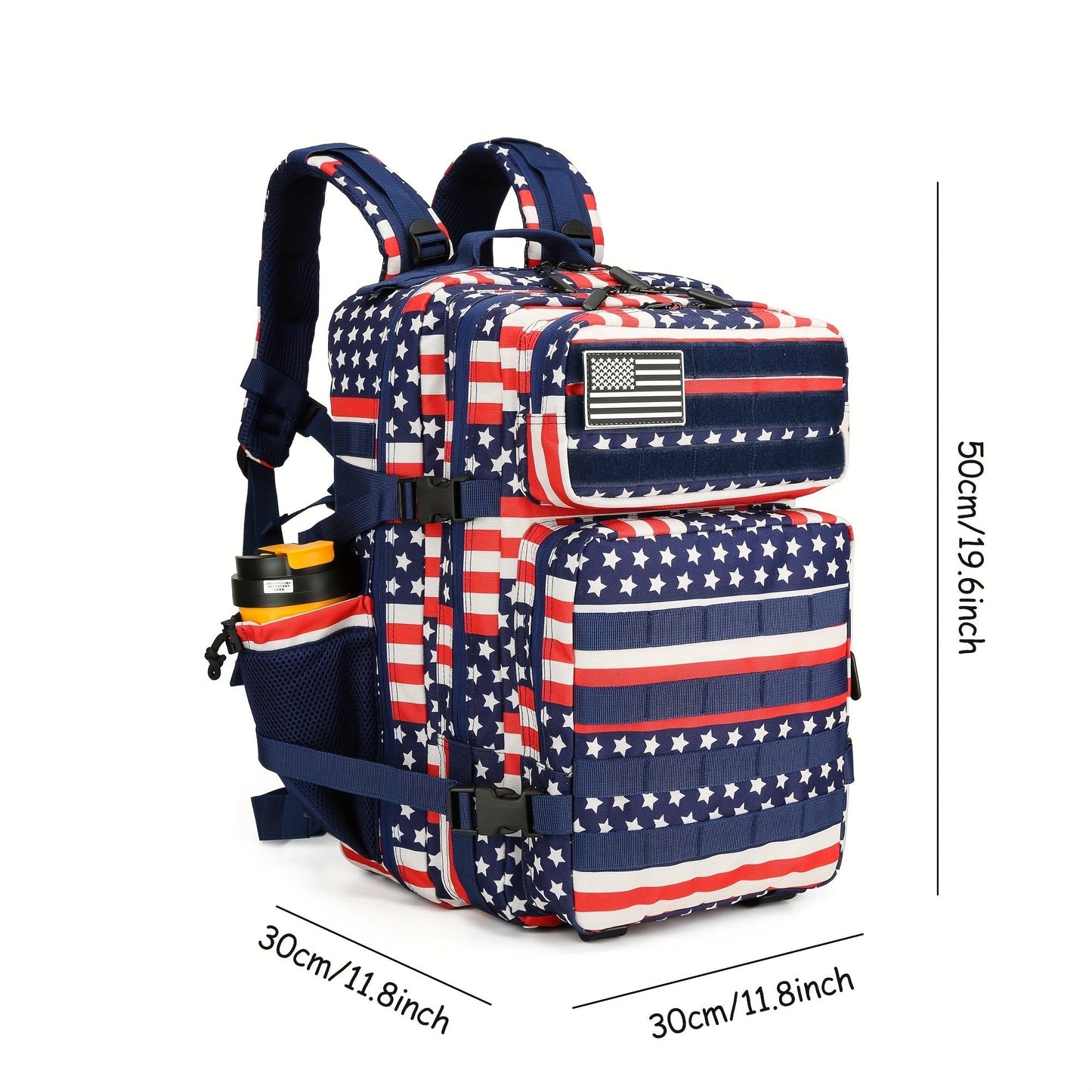 Flag Design Hiking Backpack 20L Tactical Daypack Waterproof Camping Travel Bag Cycling Fitness Outdoor Sports Backpack Independence Day Gift for Men Women
