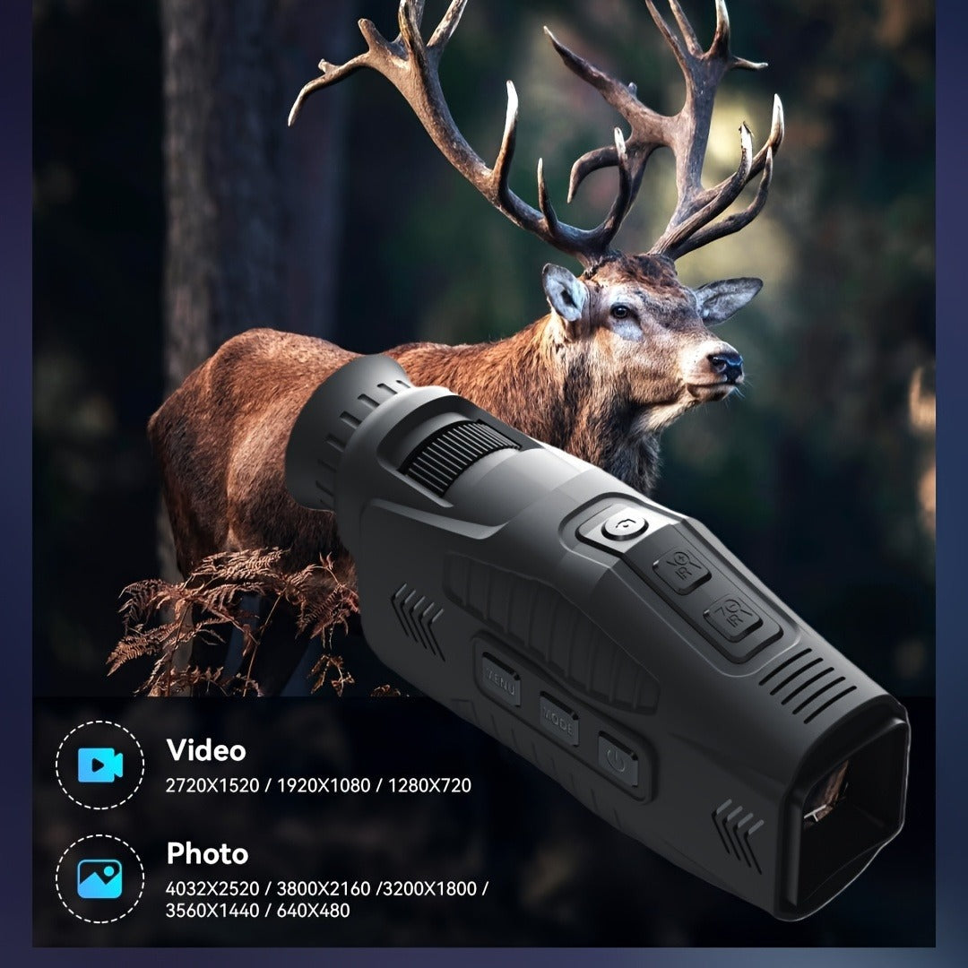 Night Vision Monocular with 850nm IR Illuminator, 5X Digital Zoom 2.5K FHD Camera 1.54" Display, Infrared Night Vision Scope for Hunting Camping Wildlife Surveillance, 2000mAh Battery 6Hr Runtime