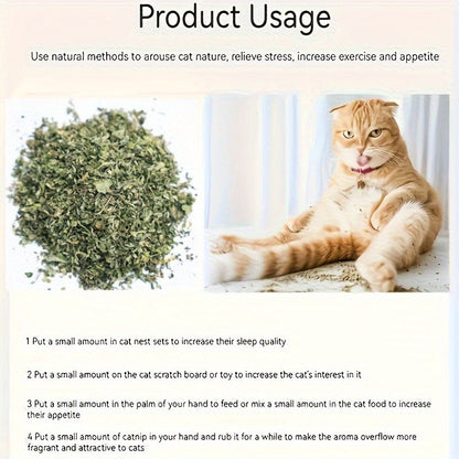 Natural Cat Treats 100g - Dried Herb Snacks for Cats to Aid Digestion, Reduce Hairballs & Stress, Promote Oral Health and Stimulate Natural Instincts