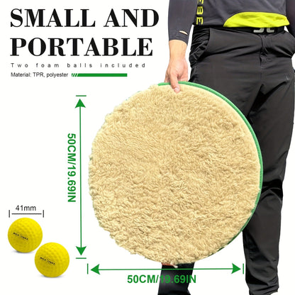 Golf Bunker Practice Mat 19.69x19.69 Inch with 2 PU Balls Realistic Sand Bunker and Putting Simulator Non-Slip TPR Bottom for Backyard Indoor Use Improves Swing Consistency Gift for Golf Enthusiasts