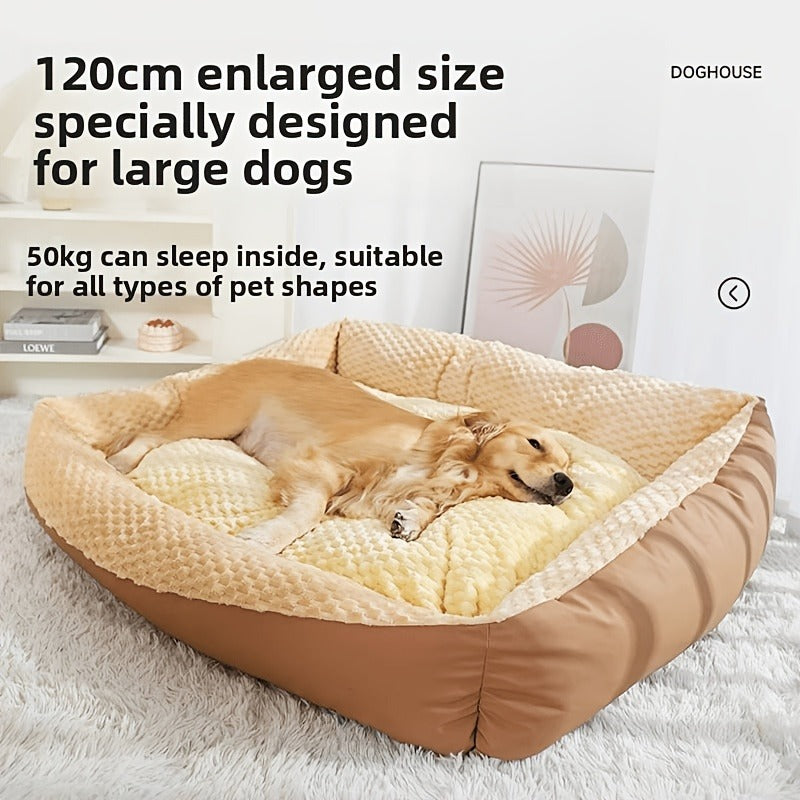 Orthopedic Dog Bed Luxury Extra Large Fluffy Winter Warm Pet Couch, Cat Sofa Kennel Cushion Pad for Small Medium Large Dogs Cats up to 110LB, 4 Sizes S to XL, Includes Cat Teaser Toy