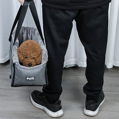 Pet Travel Bag & Car Seat for Small Medium Dogs Cats - Portable Polyester Carrier with Secure Buckle Closure, Cozy Soft-Sided Dog Cat Travel Tote Bag for Road Trips, Vet Visits & Daily Commutes, Grey