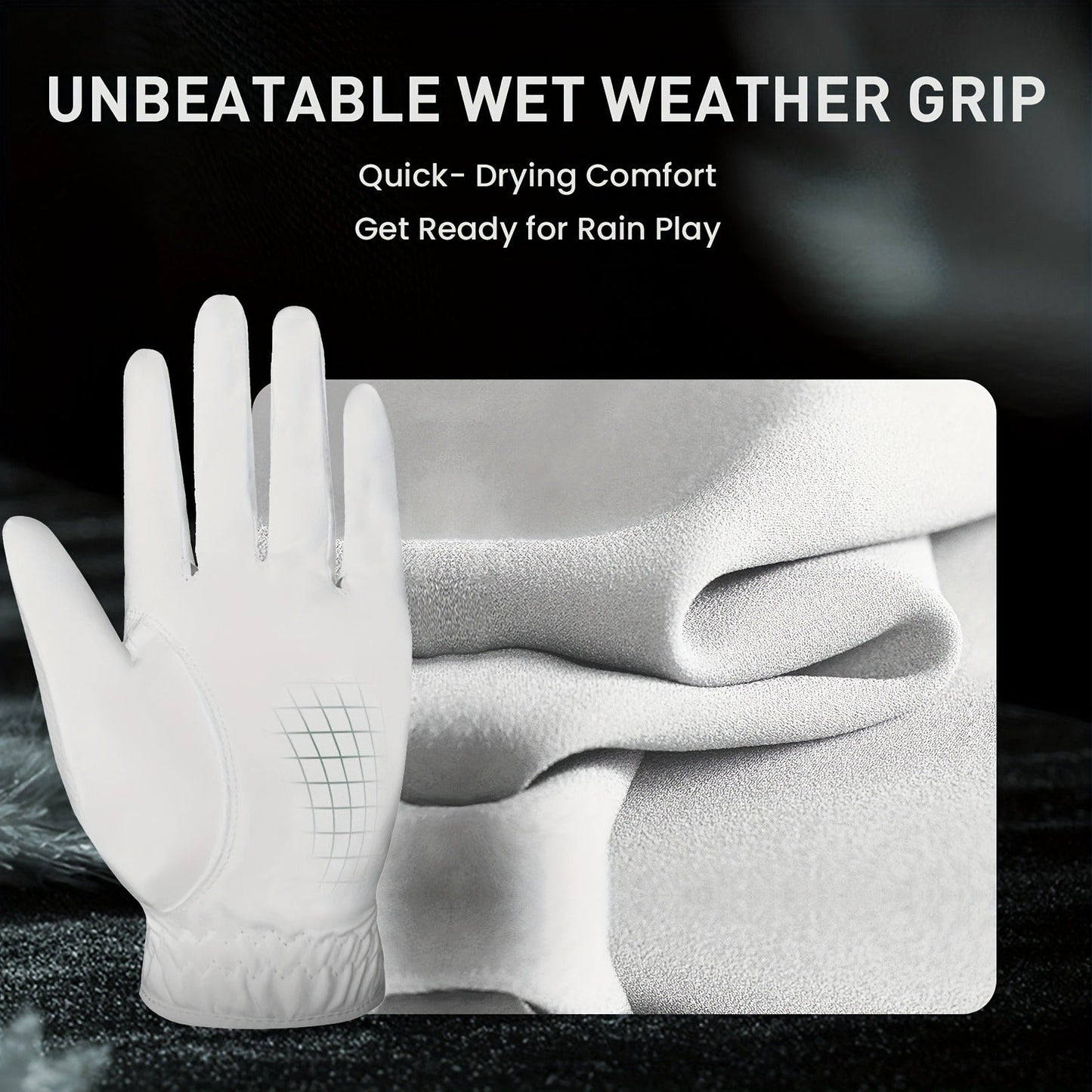 Wet Weather Golf Gloves Rain Grip 3-Pack for Men | Breathable Water-Resistant Golf Gloves for Left & Right Hand – Durable Comfortable Fit in Hot & Wet Conditions (Black, Gray, White | S–3XL)