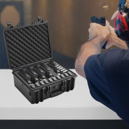 Hard Pistol Case IP67 Waterproof – TSA Approved Lockable Handgun Case with XPE Pre-Cut Foam Lining, Pressure Release Valve & Dual Padlock Holes for Safe Firearm Transport & Storage
