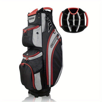 Golf Cart Bag with Full-Length Dividers – Sturdy Spacious Stand Bag with Multiple Pockets for Golf Club Organization, Accessories Storage, Men & Women Golfers