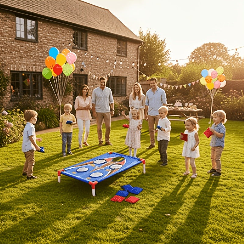 Bean Bag Toss Game Set – 5-Hole Scoring Board, 8 Bean Bags & Carry Bag – Outdoor Backyard Lawn & Beach Game for Adults & Kids, Family Party, Birthday & Holiday Gift