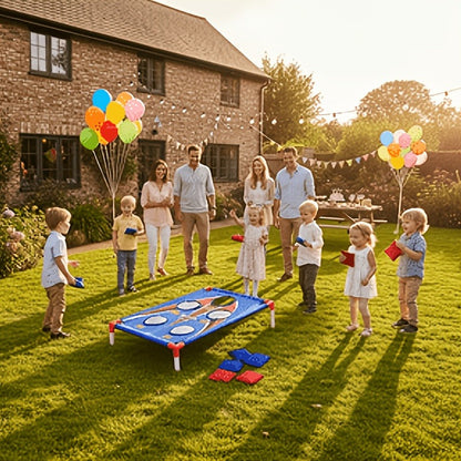 Bean Bag Toss Game Set – 5-Hole Scoring Board, 8 Bean Bags & Carry Bag – Outdoor Backyard Lawn & Beach Game for Adults & Kids, Family Party, Birthday & Holiday Gift