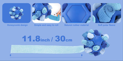 Snuffle Ball Dog Toy - Interactive Foraging Treat Dispenser & Slow Feeder Puzzle Toy for Small Medium Large Dogs, Snuffle Mat Ball for Mental Stimulation, Puppy Enrichment Toy, No Battery Required