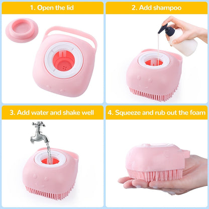 Cat & Dog Grooming Set 9-in-1 & 11-in-1 – Self-Cleaning Slicker Brush, Nail Clippers & File, Flea Comb, Shampoo Brush, Finger Toothbrush & Storage Bag, No Battery, Pink or Blue