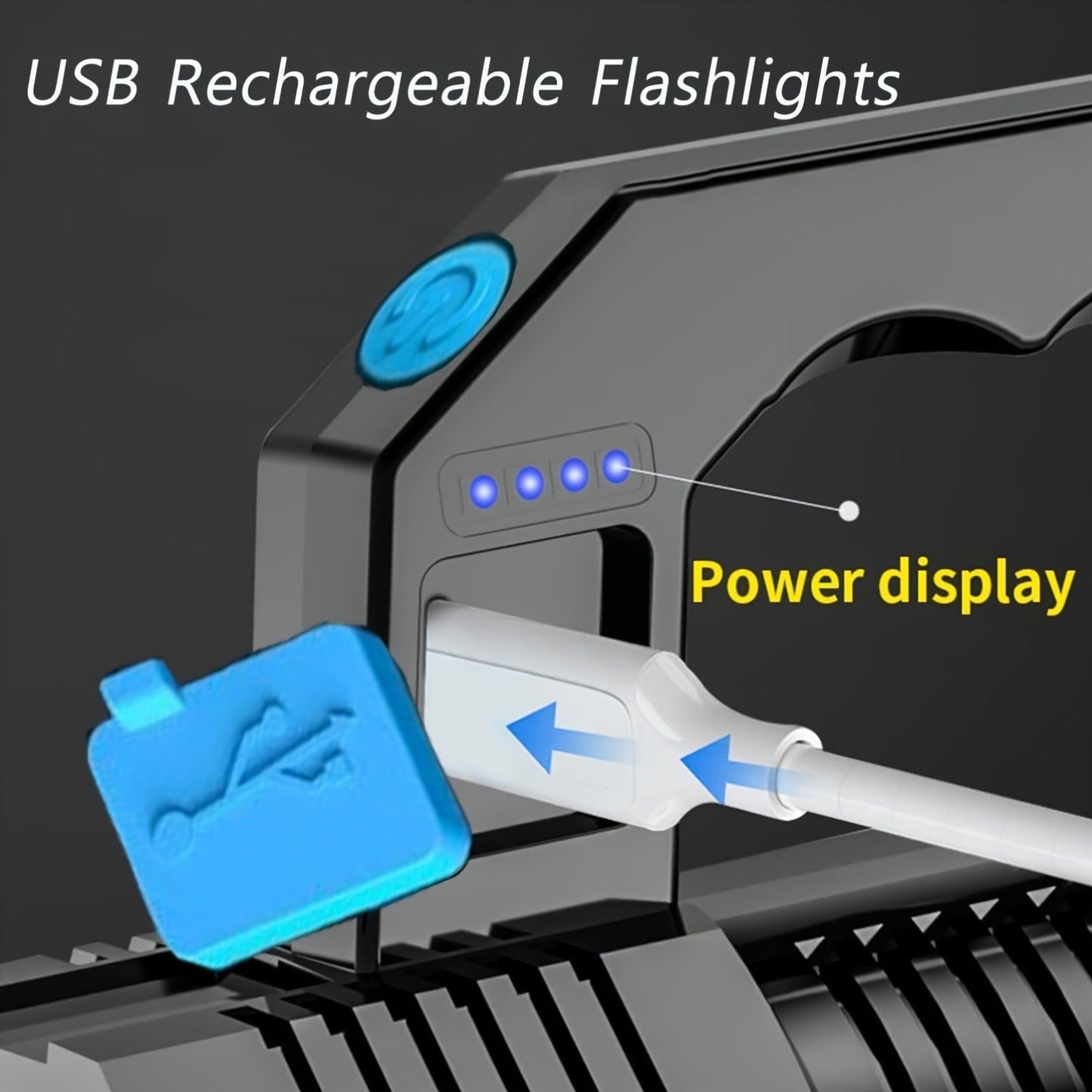 Rechargeable LED Flashlight 6-Pack - Transparent COB Side Light, 6 Modes Multifunction Handheld Torch, ABS Body for Camping, Hiking, Work & Emergency Power Outage
