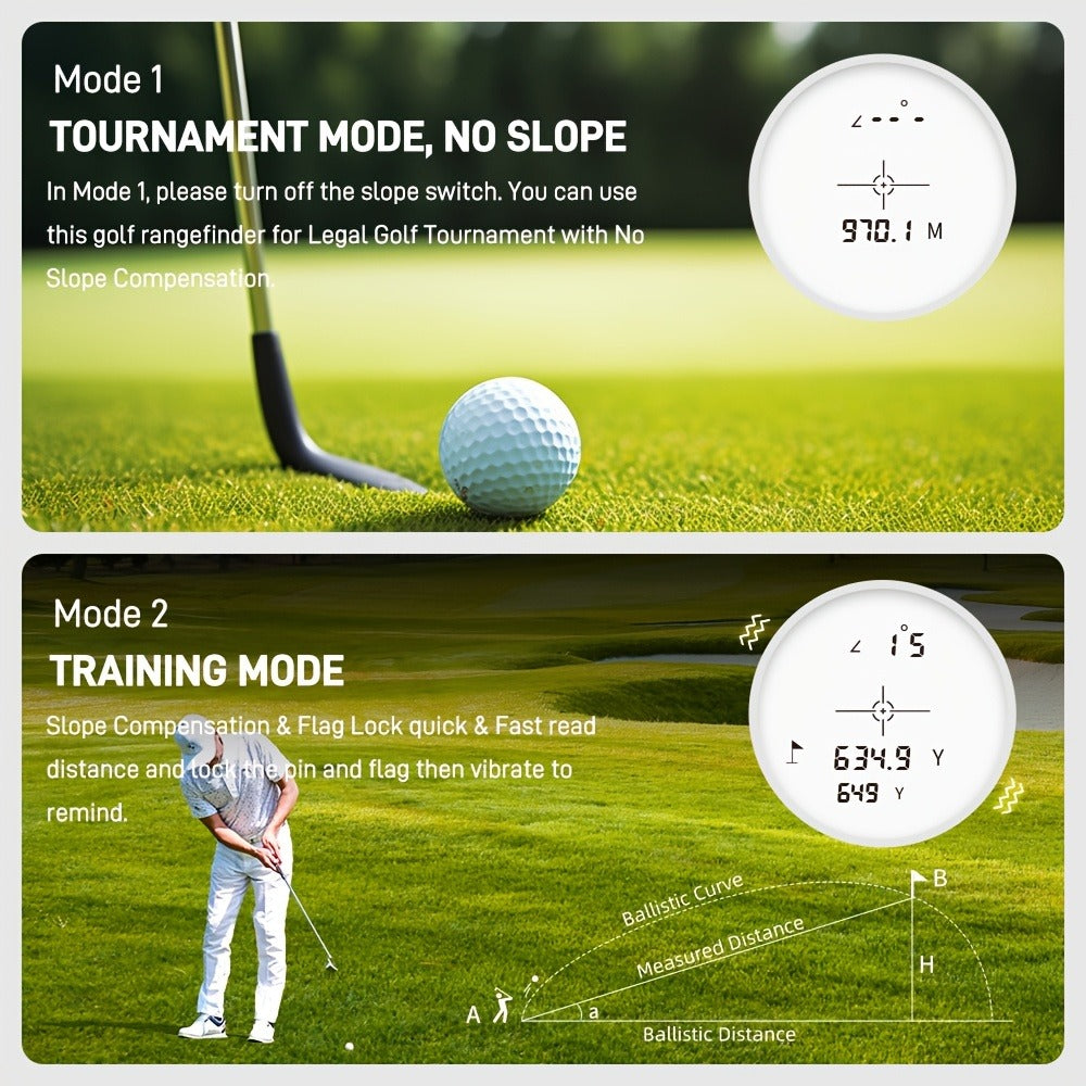Laser Rangefinder for Golf 1000 Yards Magnetic Mount Slope Compensation Pin-Seeker Vibration Lock USB-C Rechargeable Tournament-Legal Distance Meter for Golfers