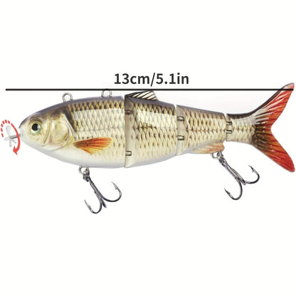 Electric Robotic Swimbait with USB Rechargeable LED Light – Multi-Jointed Wobbler Swimming Fishing Bait, Realistic Robot Fish Lure for Bass Pike Perch, Ice Fishing & Winter Fishing Gift for Men