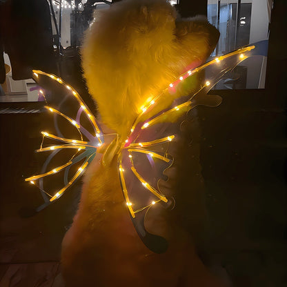 LED Light-Up Butterfly Angel Wings Costume for Dogs, Girls & Women – Multi-Color Illuminated Wings for Halloween, Christmas, Carnival, Cosplay & Themed Pet Parties, One Size Fits Most